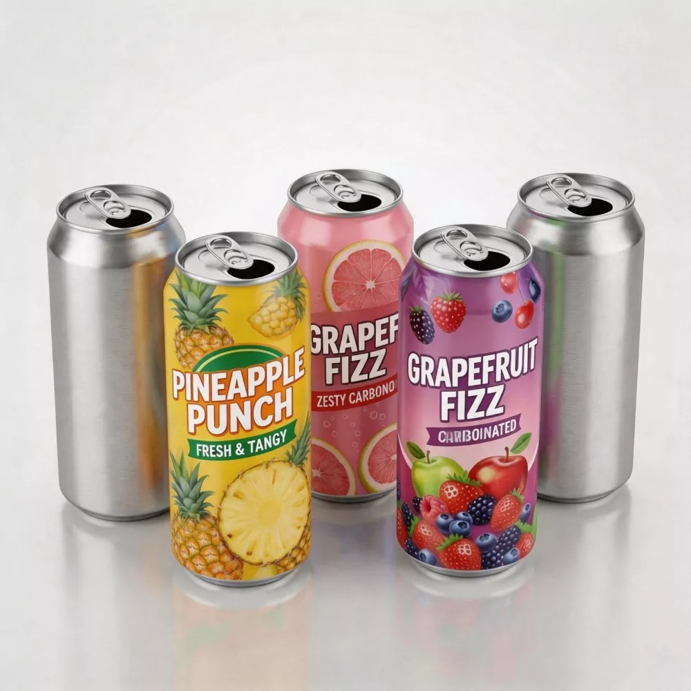 Custom Printed Aluminum Beverage Can with 202 Lid