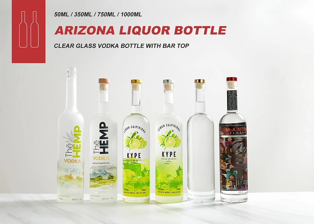 750ml Arizona round glass spirit bottle